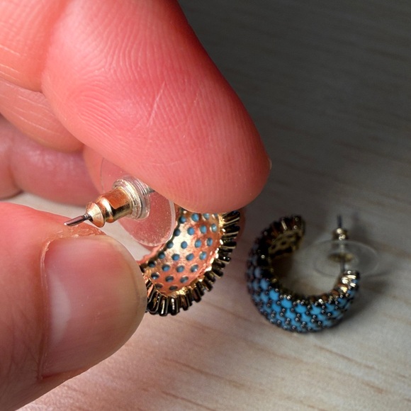 Park Lane Gold and Turquoise Beaded Earrings - Picture 3 of 5